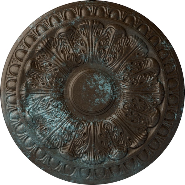 Ekena Millwork Colton Ceiling Medallion (Fits Canopies up to 4 3/4"), 15 3/4"OD x 1 1/2"P, Bronze Blue Patina CM15CNBBS - main